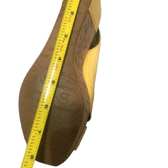 Massimo Santini Womens 6 Yellow Wedge Buckle Cork Slingback Sandals Italy … - Picture 13 of 15